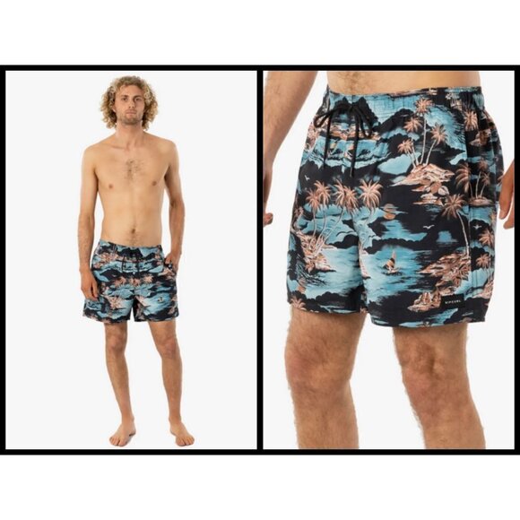 RIP CURL Dreamers 16" Volley Board Short Swim Trunks ~ Baltic Teal Medium M NWT - Picture 1 of 16
